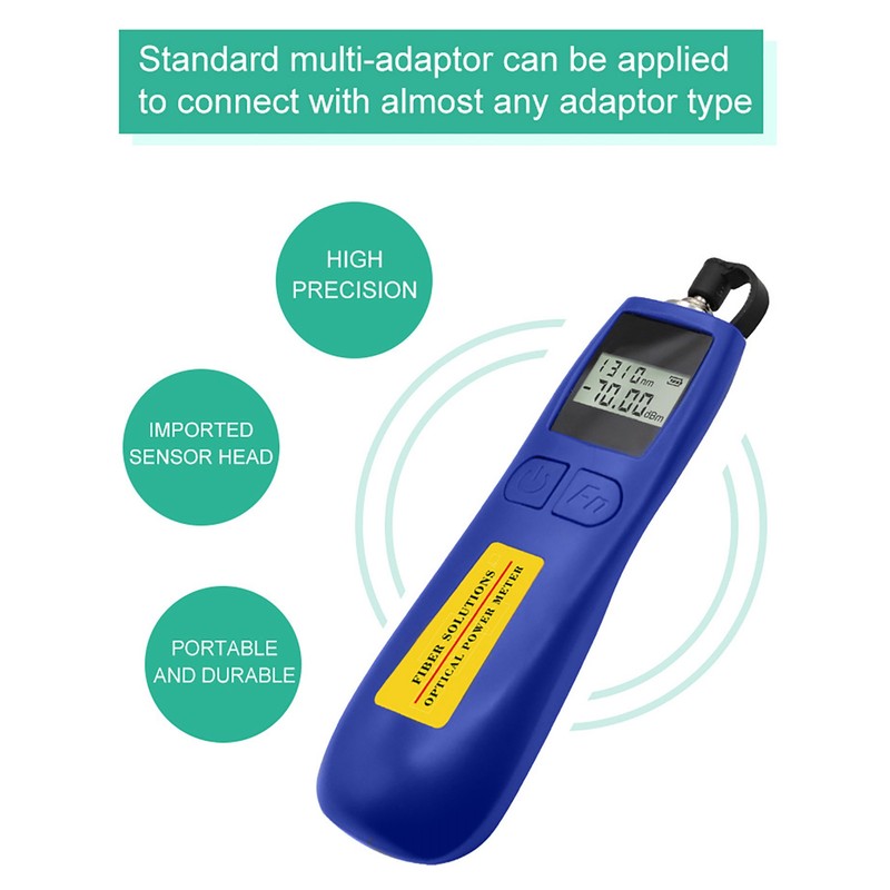 Handheld Optical Power Meter ‑50dBm to +26dBm Sensitive Fiber Optic