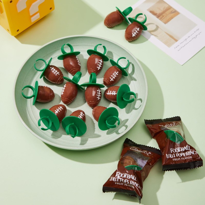 Football Ring Lollipops Kids,Suckers Individually Wrapped Bulk for Tailgates,Easter Candy