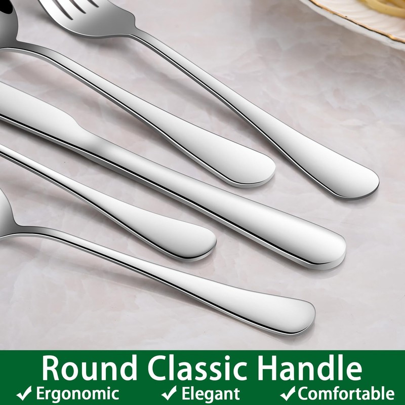 24-Piece Silverware Set with Steak Knives,Flatware Set Service for 4