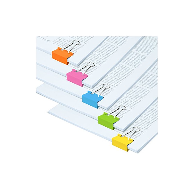 Rapesco FBC32COL 32 mm Foldback Clips, Assorted Colours, Pack of