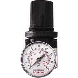 TOPRING 51.240 Airflo 200 5-125 PSI, 1/4 in. Compresed Air Regulator with Pressure Gauge, Series 51