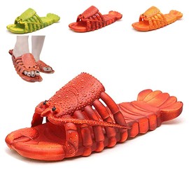 TOTENJS Lobster Sandal, Fish Slipper, Bass Sandal, Animal Print, Size 8.5, 7, Unisex-Adults