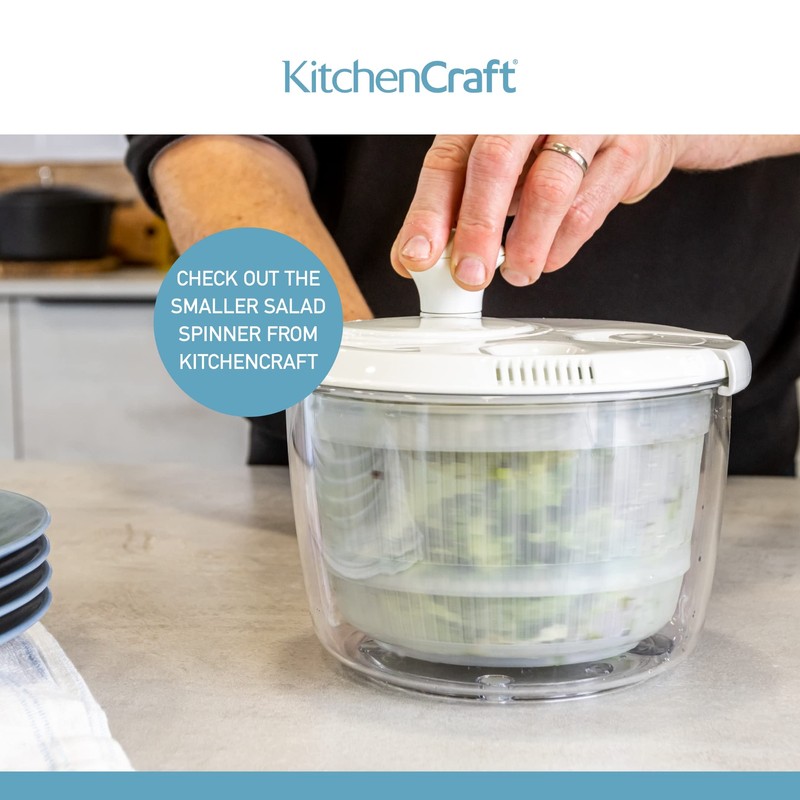 KitchenCraft Deluxe Salad Spinner and Dresser, BPA Plastic Free and