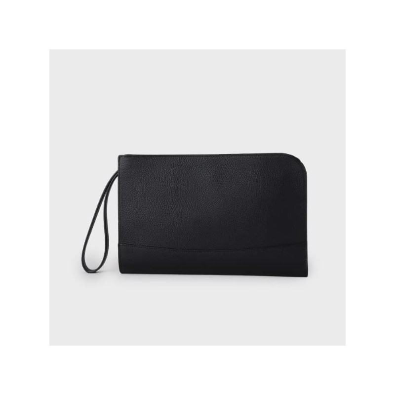 Takeokikuchi G8701070 Men's Clutch Bag, Black Leather, For Ceremonial Occasions,