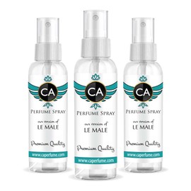 CA Perfume Impression of Jean P. Guiltier Le Male For Men Replica Version Fragrance Dupes Concentrated Long Lasting Eau de Parfum Spray Refillable Atomizer Bottle 2 Fl Oz/60ml-X3