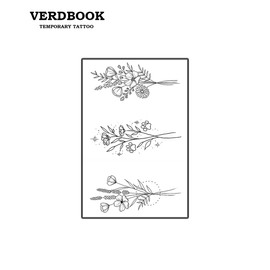 VERDBOOK Waterproof Temporary Tattoos: 2-Sheet Tattoo Kit with Realistic Body Stickers, Semi-Permanent Tattoos for Adults Lasting 7-15 Days – Safe for Men & Women, Moonlit Blooms