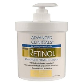 ADVANCED CLINICALS CREMA CORPORAL RETINOL REAFIRMANTE CON VITAMINA E, TE VERDE Y ALOE VERA 454GR