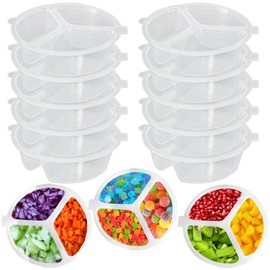 WSIOKYW 20 Piece Container Set, Reusable Snack Containers with, Lids Three Compartment Sauce, Mini for Kids and Adults, Disposable Snack Packaging Containers