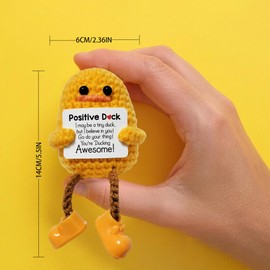 DKXZWL Easter Basket Essentials Stuffers Duck – Emotional Support Duck Positive Crochet Animals Inspirational Gifts for Women Men Teenage Girls Daughter Coworkers Friendship