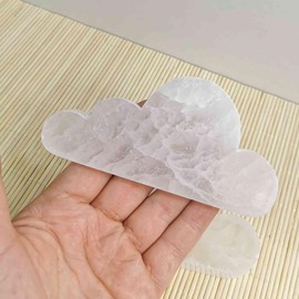 NKlaus Selenite Cloud Charging Plate 12 x 6 cm - Energy Plate for Gemstone Charging, Reiki & Spiritual Cleansing, Ideal for Meditation & Feng Shui
