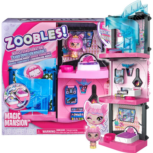 Zoobles, Magic Mansion Transforming Playset with Exclusive Z-Girl Collectible Figure, Kids Toys for Girls Aged 5 and above