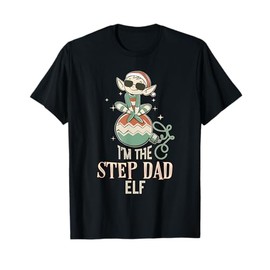 I'm the Step Dad Elf Retro Cool Matching Family Christmas T-Shirt