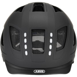 ABUS Bicycle Helmet with Light - Hyban 2.0 LED - Front and Rear Light & Robust Hard Shell - for Men and Women - Matte Black, M (52-58 cm)