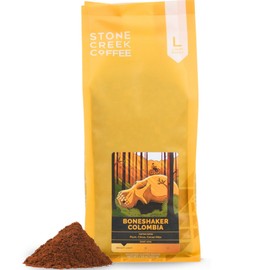 Stone Creek Coffee Light Roast Ground Coffee – 2 LB (Pack of 1) – Smooth Specialty Fresh Roasted Coffee Beans with Juicy and Citrus Tasting Notes, Boneshaker Colombia