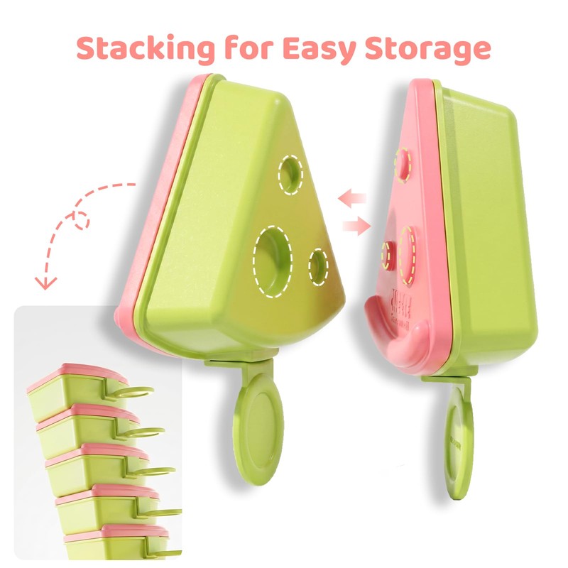 6 Pack Popsicles Molds with Sticks,Reusable Popsicle Molds,Homemade Popsicle Holders