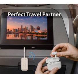 Skywave Bluetooth Transmitter & Receiver, Airplane Bluetooth 5.3 Adapter, Car, TV, Gym, Switch. Supports 2 AirPods or Headphones with aptX Low Latency, Receiver for Car/Home Stereo, Color: Sandstone