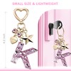 Cute Keychain initial Letter Butterfly Star Pink Purple Bling Gift