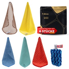 Silva - Microfiber Cloths - Kitchen Dish Cloth - Window Cloth - Durable All Purpose Cleaning Cloth - High Absorption and Microfiber Technology (6 Pack)