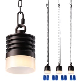LEONLITE Low Voltage Pendant Lights, 12V Hanging Tree Lights, UL Listed, LED Outdoor Hanging Landscape Light for Gazebo, Pergola, Garden, Aluminum, IP65, Oil Rubbed Bronze, 2700K Soft White, Pack of 4