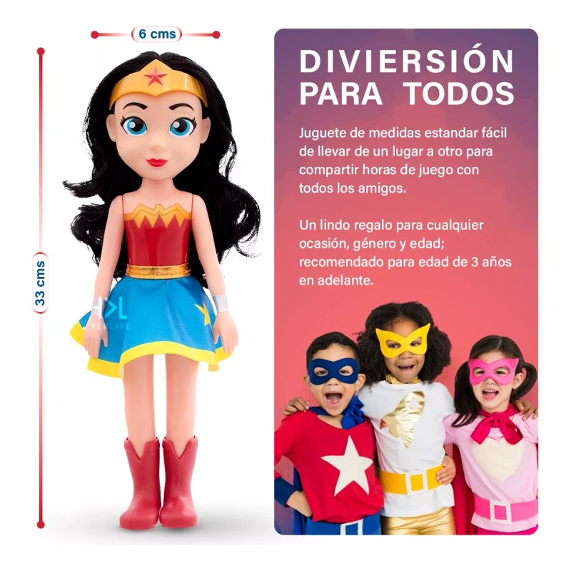 Ruz Muñeca Toddler Super Hero Wonder Woman Dc Coleccionable Ruz
