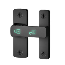 XYittkl Matte Black Glow-in-The-Dark Heavy Duty Flip Latch Lock 180 Degree Swinging/Sliding Door Lock Latch Barn Door Lock for Gates, Barns, Garages, Sheds, Fences, Windows & Cabinets, 1 Pack