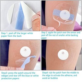 LiangMai 55 St??ck Freestyle Libre 3 Pflaster, Libre Patch Sport-Pflaster f??r Freestyle Libre 3 Sensor, transparent ohne Kleber in der Mitte, selbstklebend Wasserfest & Hautfreundlich - 14 Tage Klebekraft