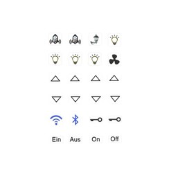 Switch Sticker Set with 24 Stickers Light Stickers and Fan Bell Arrows Stickers (RP 24/1) (10 mm)