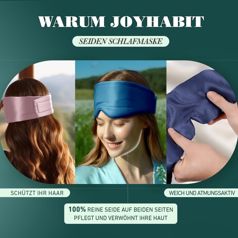 Joyhabit Silk Sleep Mask for Men and Women, Extra Large
