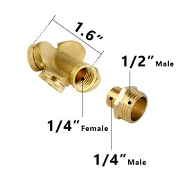 Feelers Brass Misting Spray Nozzle, 1/2" BSPF 4-Holes Atomizing Spray Garden Sprinklers Agricultural Irrigation System Adapter Fitting (Pack of 2)