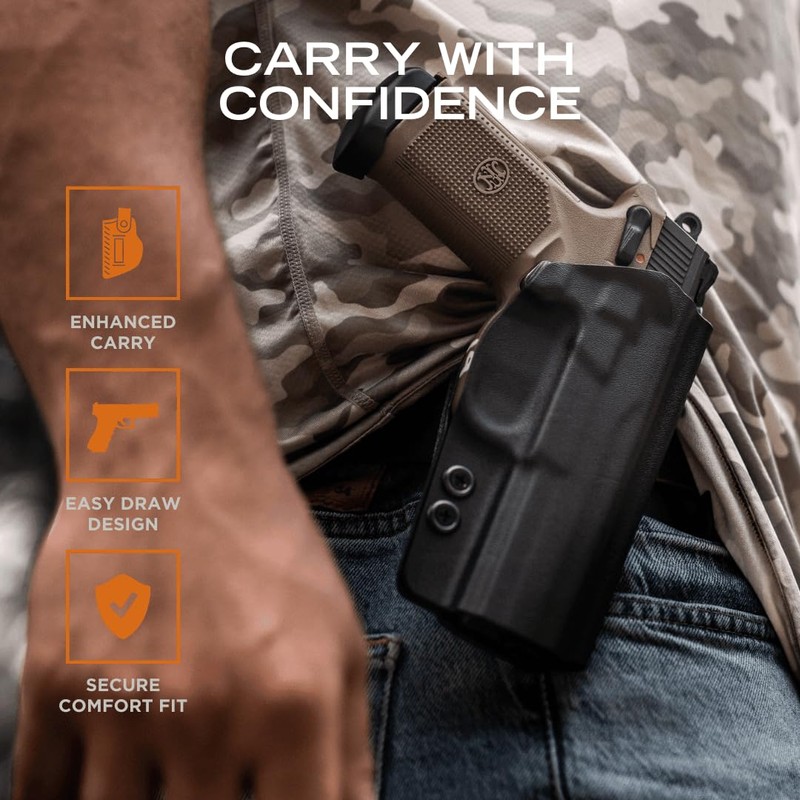 Rounded OWB Paddle Holster Fits: Springfield XDM 4.5in Holster -