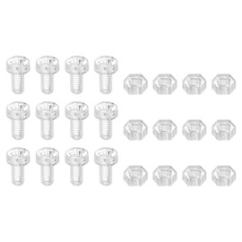 uxcell 12Set Clear Acrylic Screws Kit, M4 x 8mm Round Head Phillips Bolts with Hex Nuts, Bolts and Nuts Kit for Machine Accessories Electronic Equipment DIY Crafts