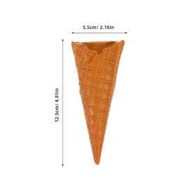 Kisangel Ice Cream Cone Model, 4.9 Inch PVC Fake Ice Cream Cone Pretend Food Toy Prop for Photography and Food Decor