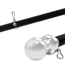 Grace Alley Flag Pole Tangle Free Spinning 6 Ft Flagpole - Wind Resistant and Rust Proof Black Aluminum for American Flags - Residential and Commercial Grade Durability for Home and Garden and Yard