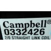 Campbell 2/0 Straight Coil 10' Steel Chain Zinc Plated Electro