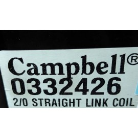Campbell 2/0 Straight Coil 10' Steel Chain Zinc Plated Electro Galvanized Weld Link 520lb