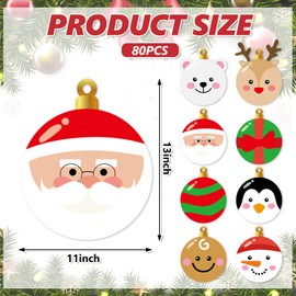 JarThenaAMCS 80Pcs Christmas Disposable Placemat Cute Xmas Ball Dining Table Mat 8 Styles Paper Place Mat for Winter Kitchen Restaurant Party Decor, 13 x 11 in