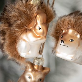 Sullivans 2.5" H Sullivans Woodland Animal Ornament - Set of 3, Brown Christmas Ornaments, Christmas Décor, Christmas Tree Décor, Ornament Set, Christmas Decorations