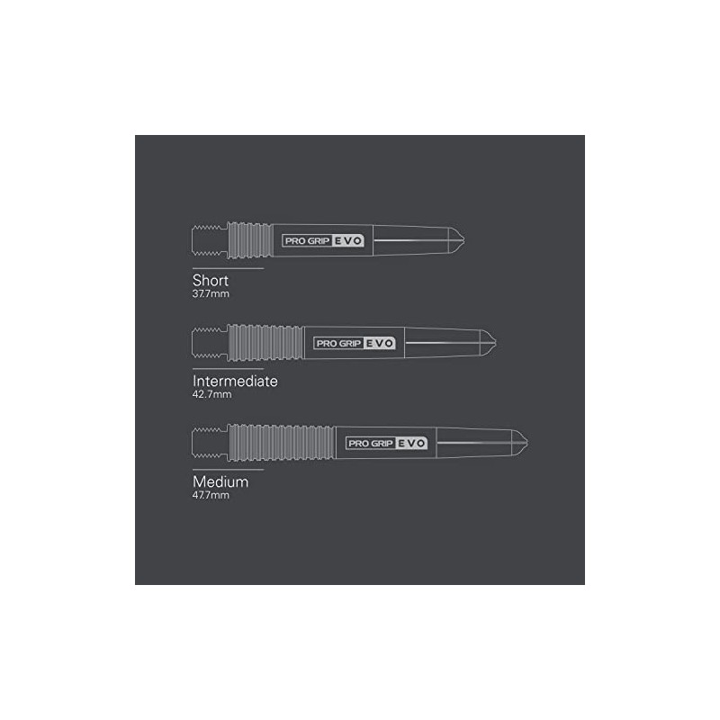 TARGET Darts Pro Grip Evo Silver Aluminium Intermediate Dart Shafts