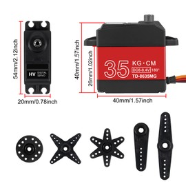 AITRIP 2Pack 35KG RC Servo High Torque Servo Motors, Waterproof Full Metal Gear Steering Servo for 1/6 1/8 1/10 1/12 RC Car Robot DIY, Digital Servo with 25T Servo Horn, (Control Angle 180°)