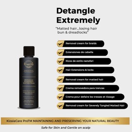 KizaiaCare Ultimate Matted Hair Detangler: Painless detangling solution for tangled, knotted, matted or dreadlocked hair. | Adults & Children Suitable for all types.
