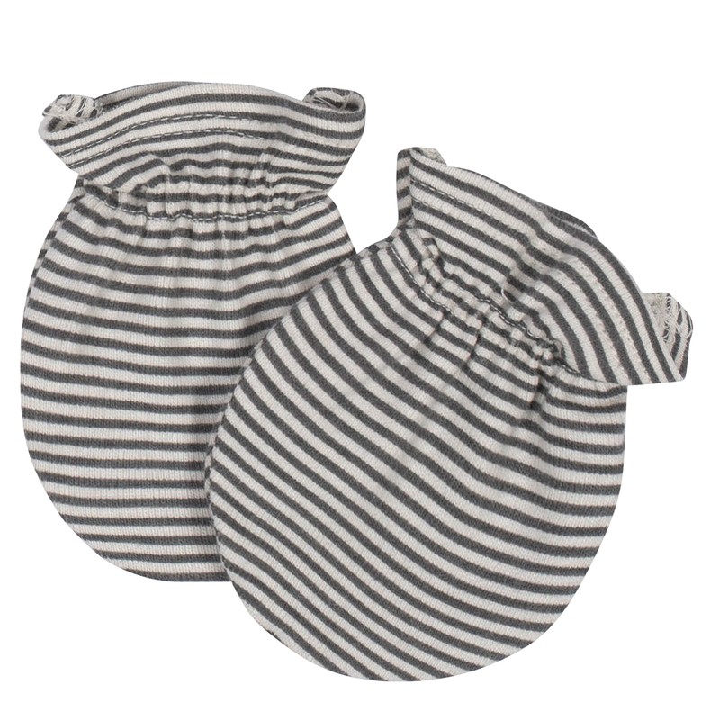 Grow by Gerber - Manoplas para bebés (4 unidades), Gris/Marfil/Naranja,