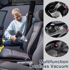 Kairiyard Car Vacuum Cleaner, Car Vacuum Portable Cordless with 14000PA Powerful Suction Wireless Car Vacuum and Air Duster 2 in 1 for Car Cleaning