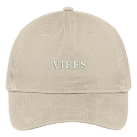 Trendy Apparel Shop Vibes Embroidered Cap Premium Cotton Dad Hat - Stone