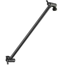 BRIGHT SHOWERS 15 Inch Extra Long Shower Head Extension Arm, Solid Brass Shower Arm Extender with Locking Screw for Rain and Handheld Showerhead, Height & Angle Adjustable, Oil-Rubbed Bronze