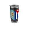 Delaware and Cuba Flags: Heart Shaped Unity Stainless Steel Insulated