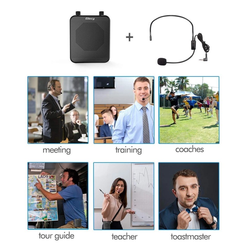 Giecy Portable Voice Amplifier, 30W 2800mAh Bluetooth Rechargeable Personal Voice