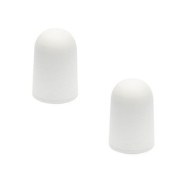 Sossai® 2 x Door Stops NTS | Model: Toni | Height: 44 mm | Diameter: 30 mm | Colour: White | For Screwing (Including Mounting Material) | Floor Mounting & Wall Mounting
