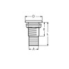 Yacht Steel Borddurchlass mit Schlauchanschluss, 1/2 Zoll