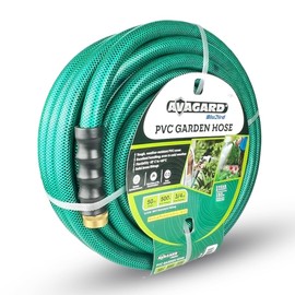 AVAGARD AVGPV3450 PVC Water Hose 3/4" x 50' - Kink-Resistant, Durable, Flexible, 500 PSI Burst Pressure, Includes 3/4" Male & Female GHT Set for Garden, Landscaping & Outdoor Use