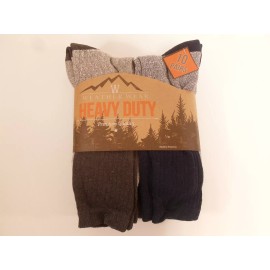 Weather Wear 10 Pair Winter Weather Wear Heavy Duty Work Socks Sz 6-12 Crew Sock Blue Grey